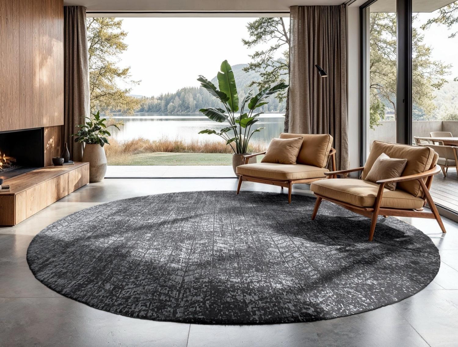 Harlem Contrast Round Rug | Size: Ø 140 cm