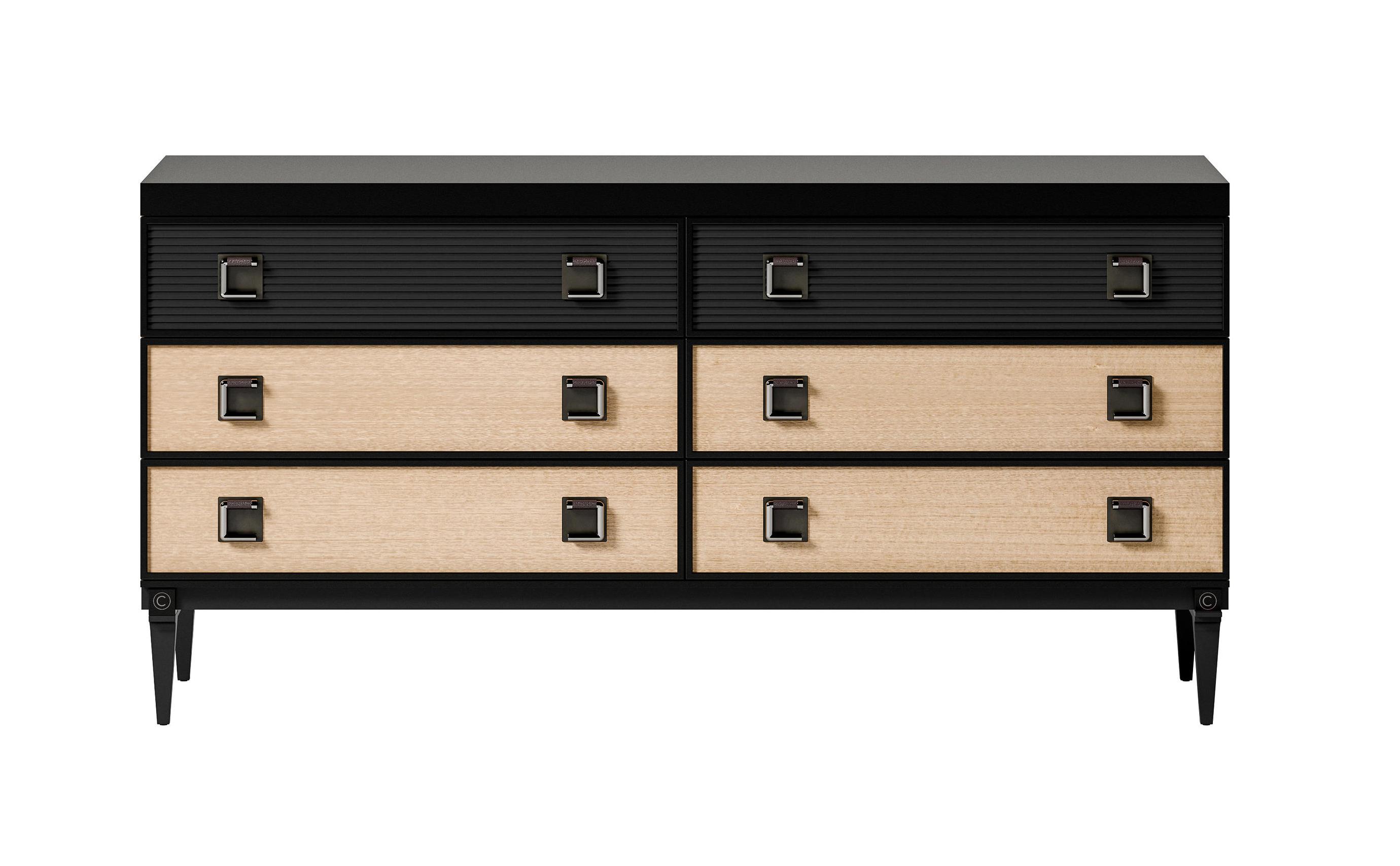 Black/Beige Chest of Drawers