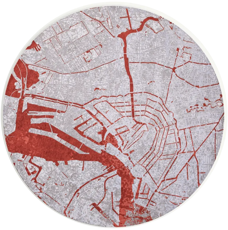 Orange Cut Round Rug | Size: Ø 240 cm
