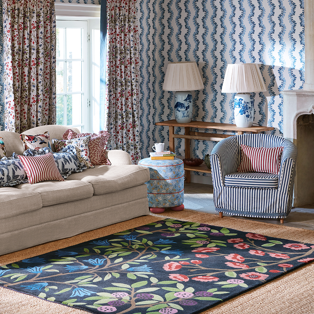 Foraging Indigo Rug | Size: 140 × 200 cm