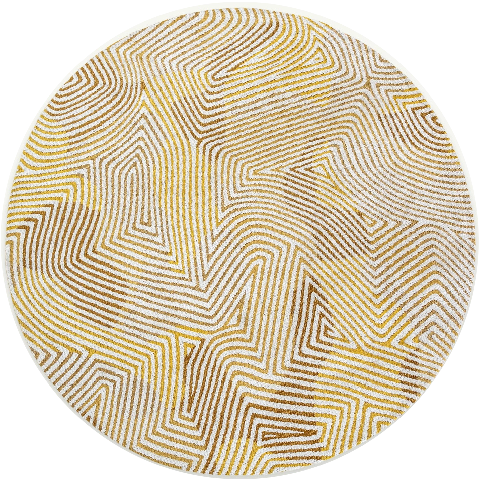 Yellow Hippy Round Rug | Size: Ø 140 cm