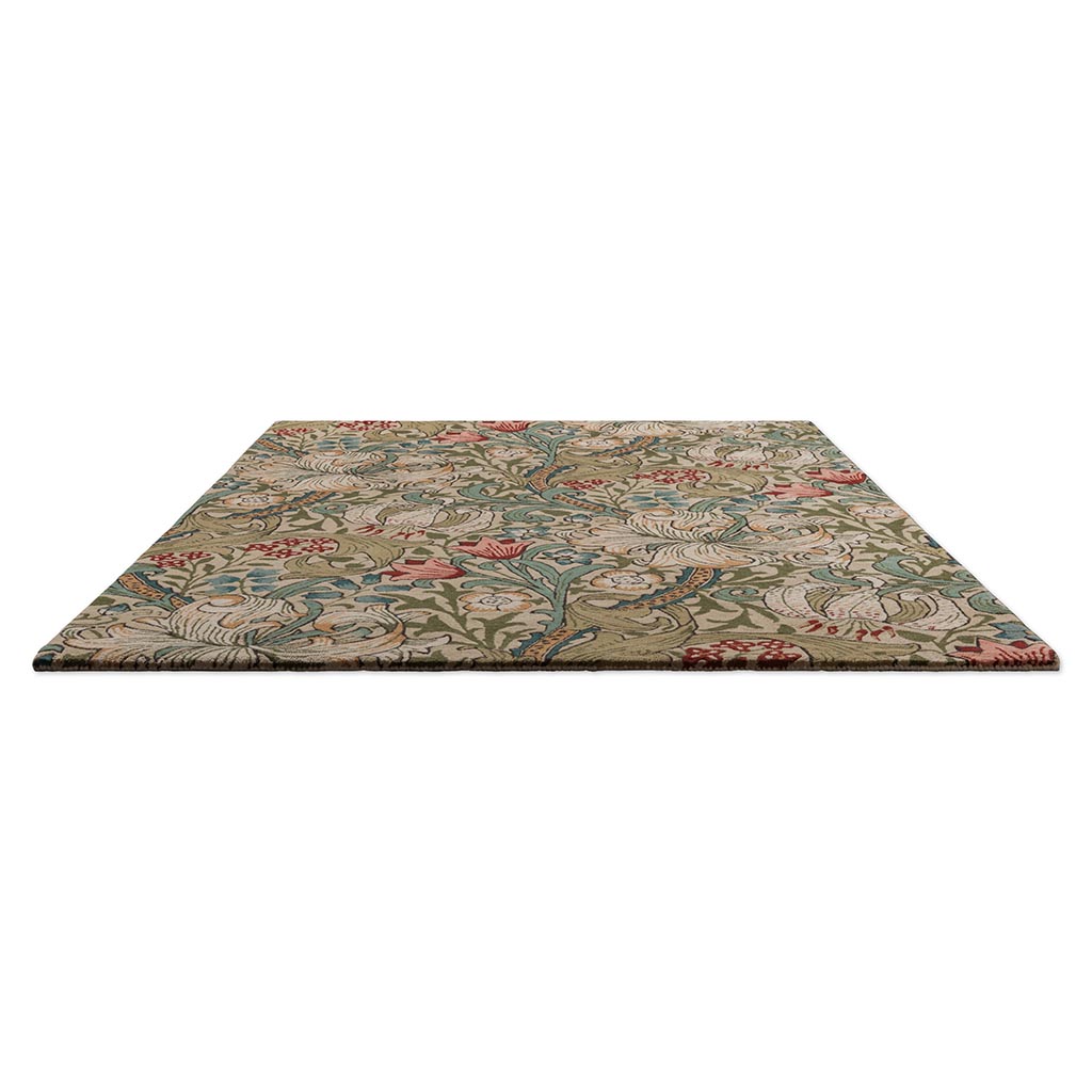 Golden Lily Green Red Luxury Rug | Size: 250 × 350 cm