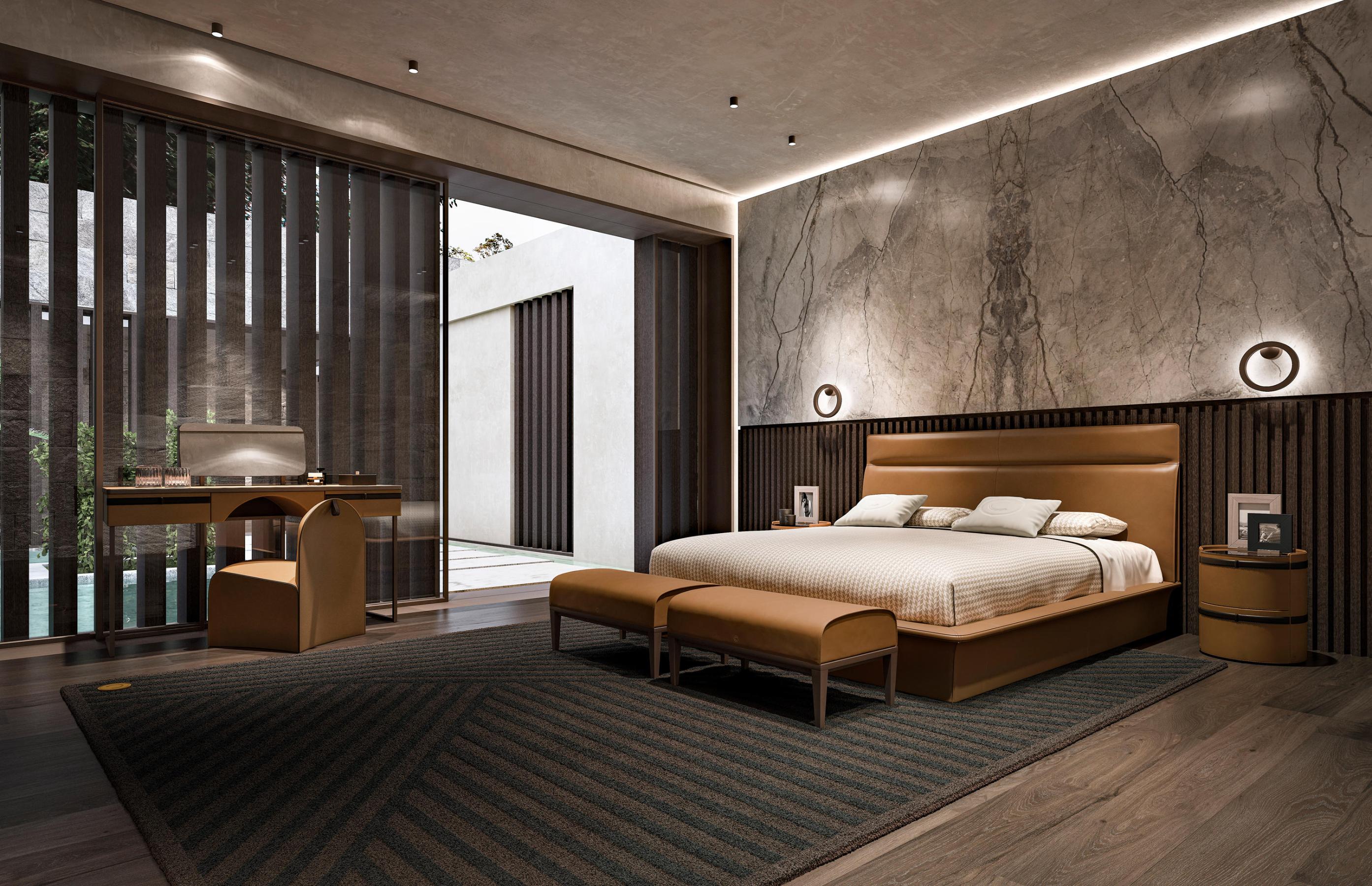 Modern Leather Bed | Mattress Size: 180 × 200 cm