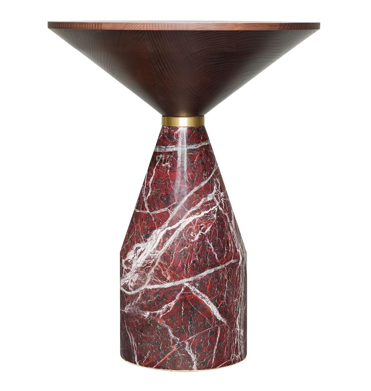 Cino Red Marble Side Table