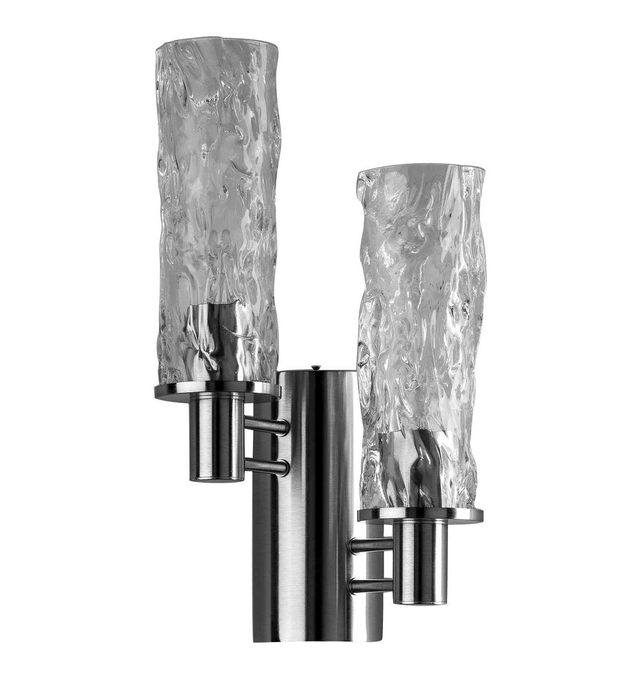 Vertical Blown Glass Wall Sconce Italian
