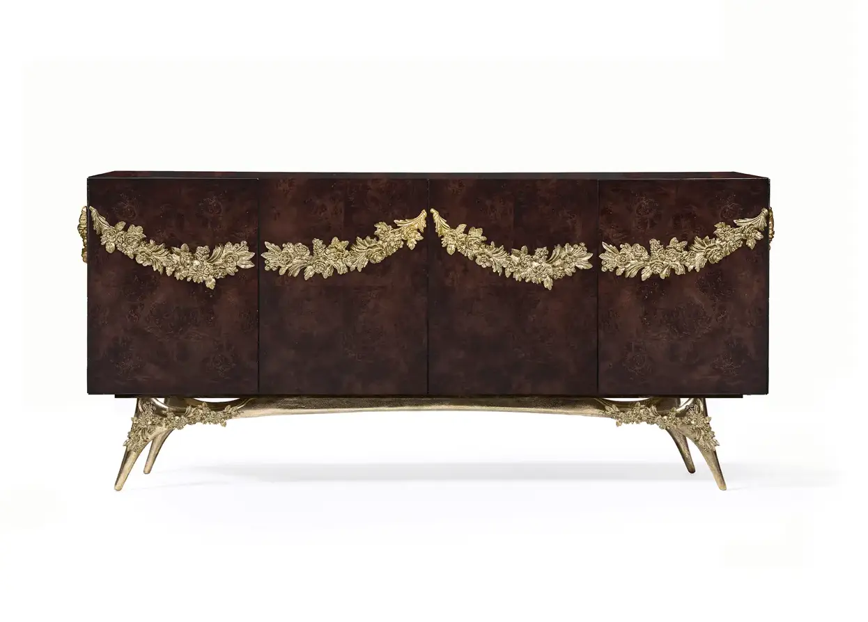 Majestica Walnut Root Veneer Sideboard