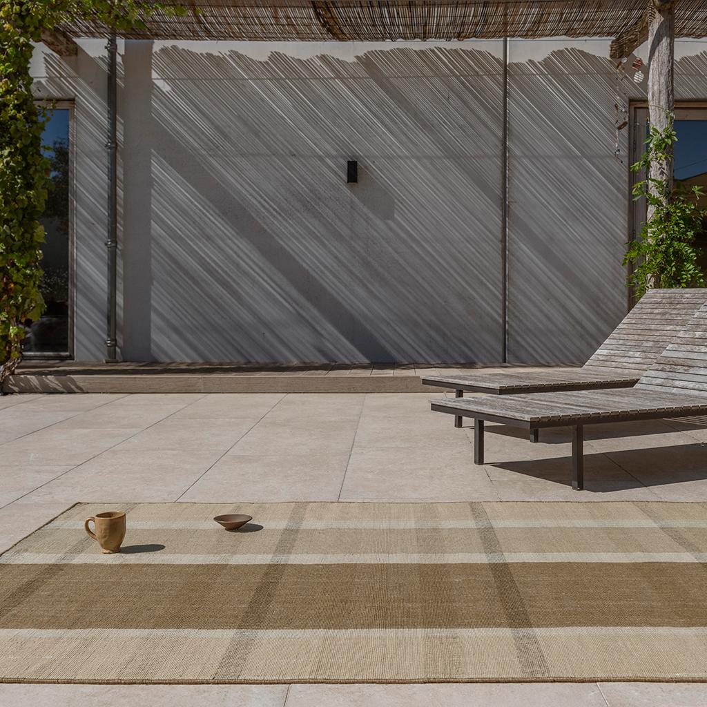 Zona Cashew Block Stripe Outdoor Rug | Size: 200 × 280 cm