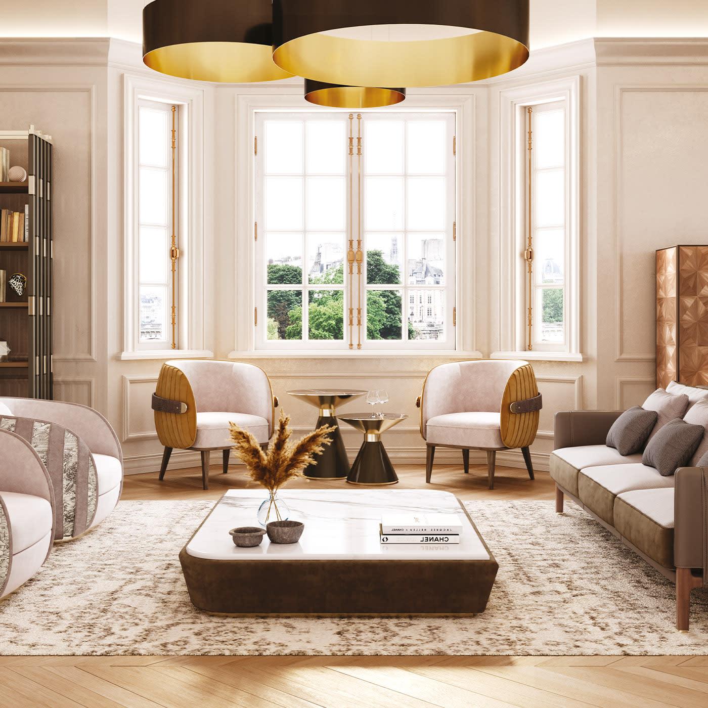 Crono Contemporary Side Table | Dimensions: Ø 50 × H 45 cm