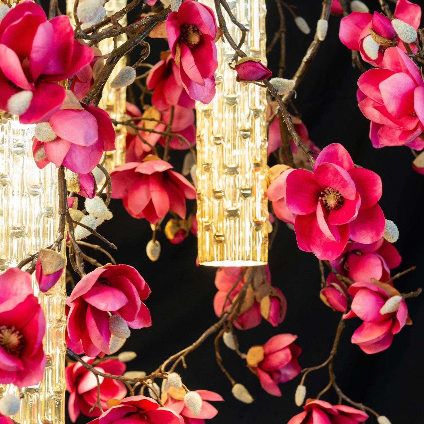 Magnolia Pink Gold Artisan Chandelier