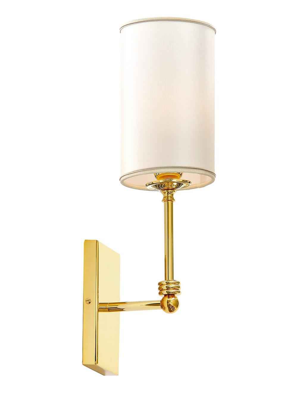 Polished Gold Brass Wall Lamp with Shade