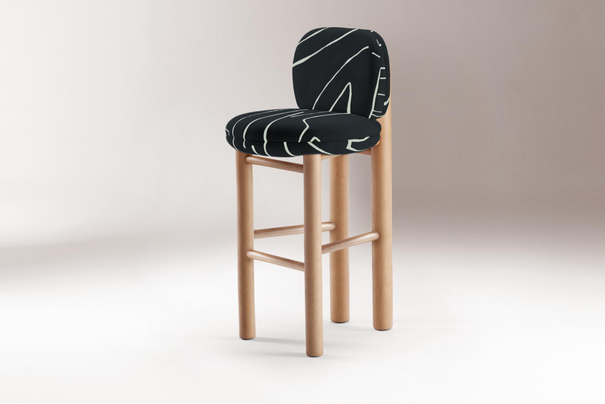 Aimi Wooden Bar Stool