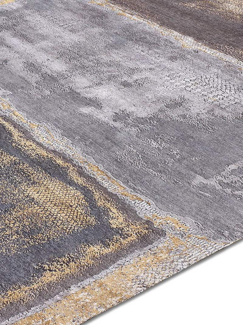 Gold Silver Rug | Size: 122 × 183 cm