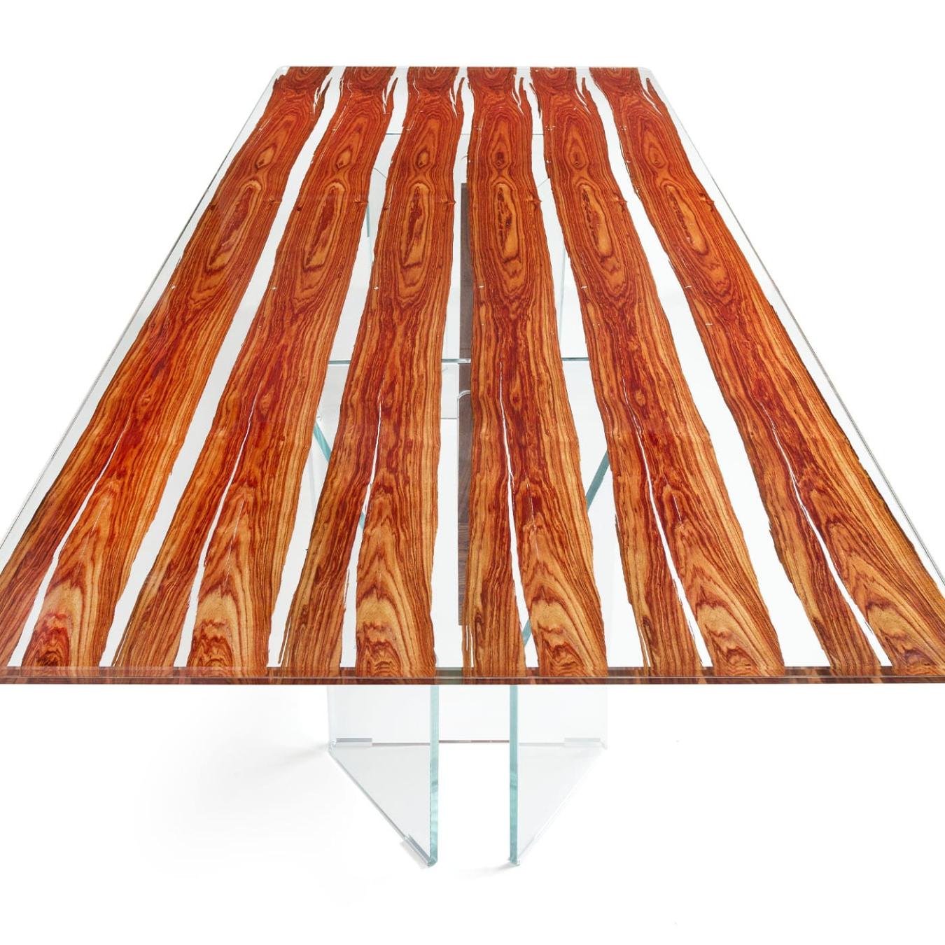 Parigi Wood and Glass Dining Table