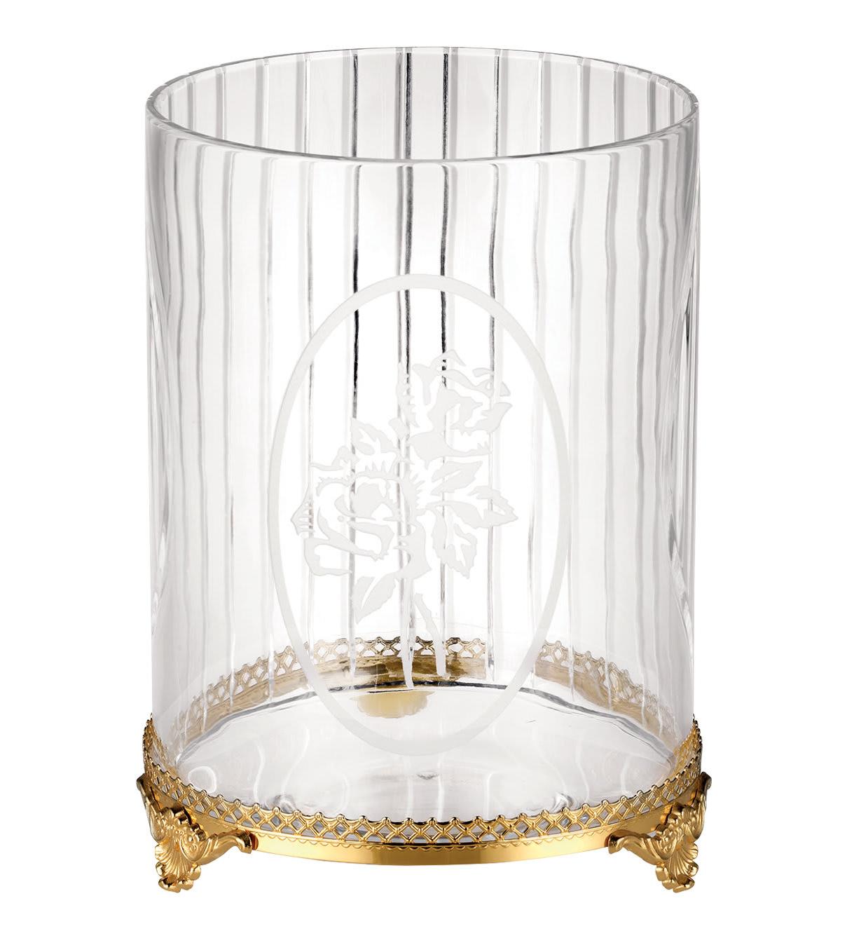 24K Gold Crystal Wastebasket