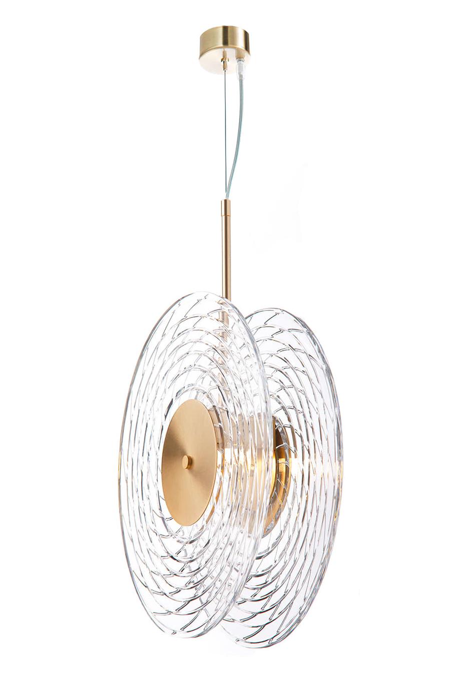 Ripple Double Crystal Disc Chandelier