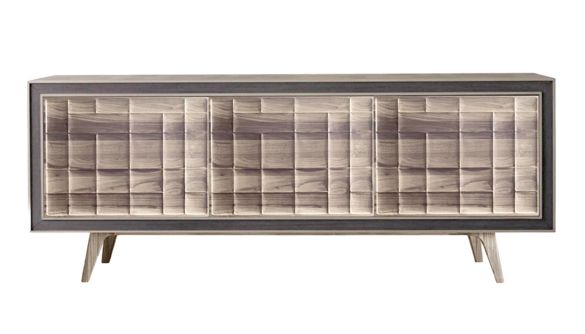 Quadra Grey Italian Sideboard | Configuration: 3-Doors