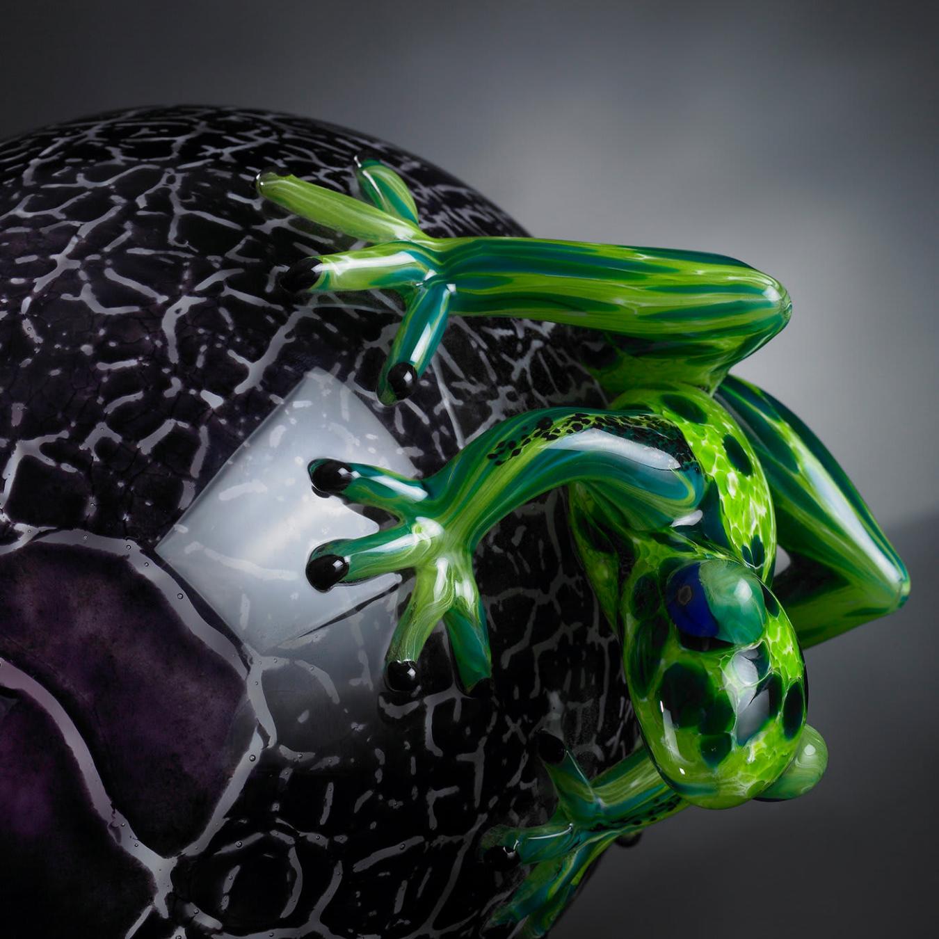 Cracked Glass Egg with Frogs