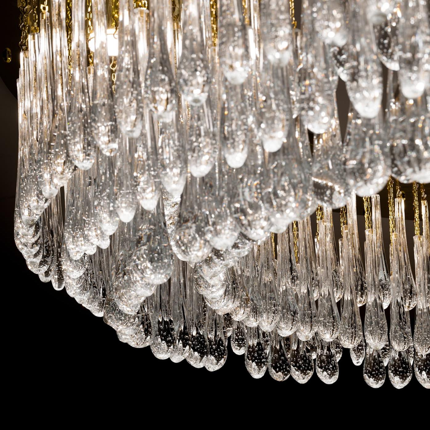 Oval Chandelier with Venetian Drop Glass