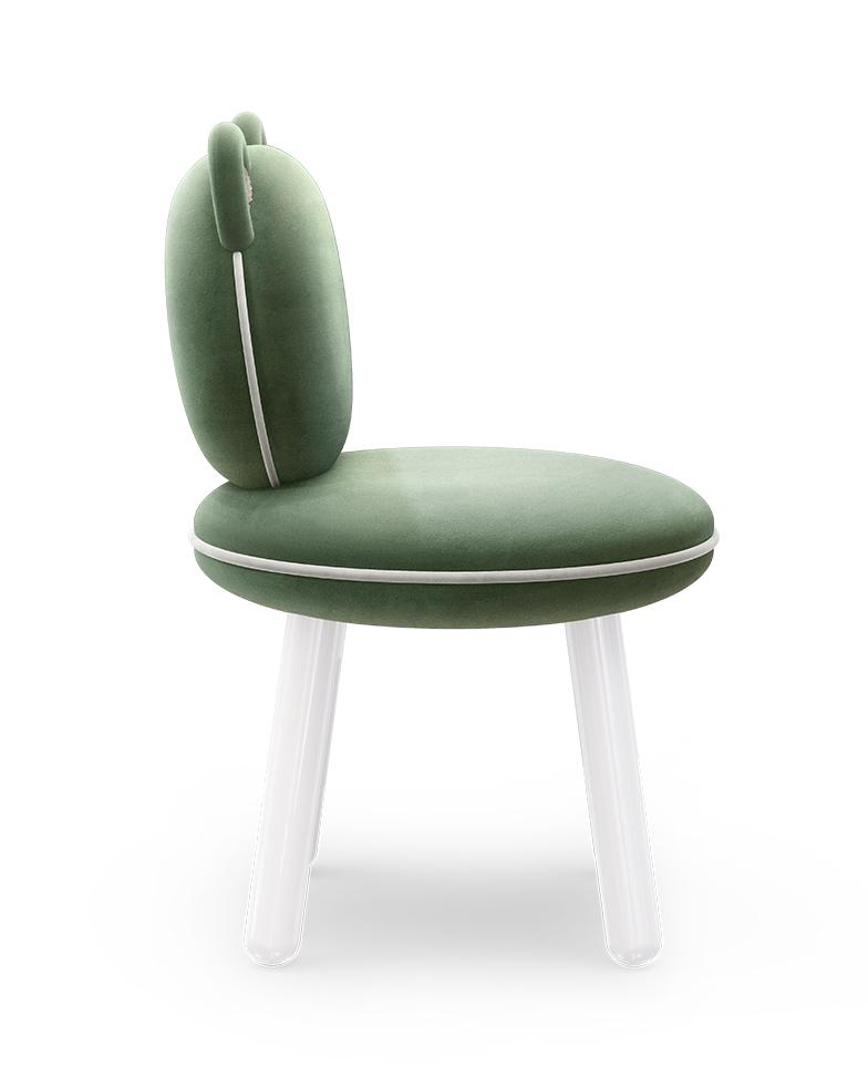 Fluffy Bear Kids Chair (Green)