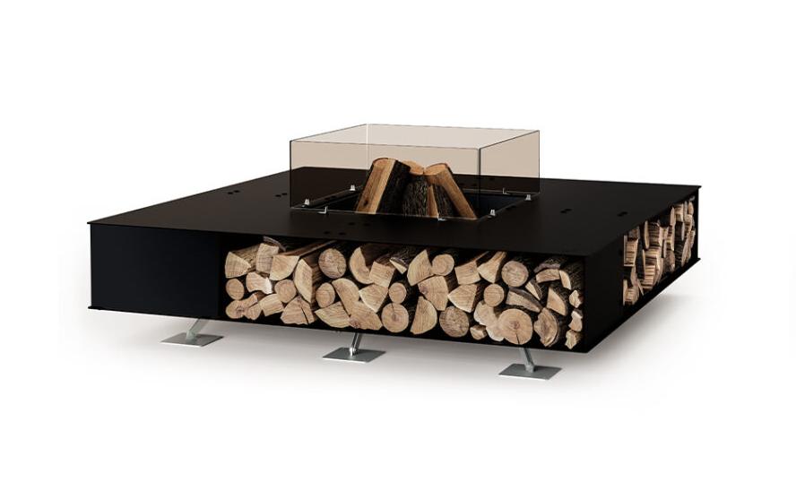 Modern Steel Black Fire Pit