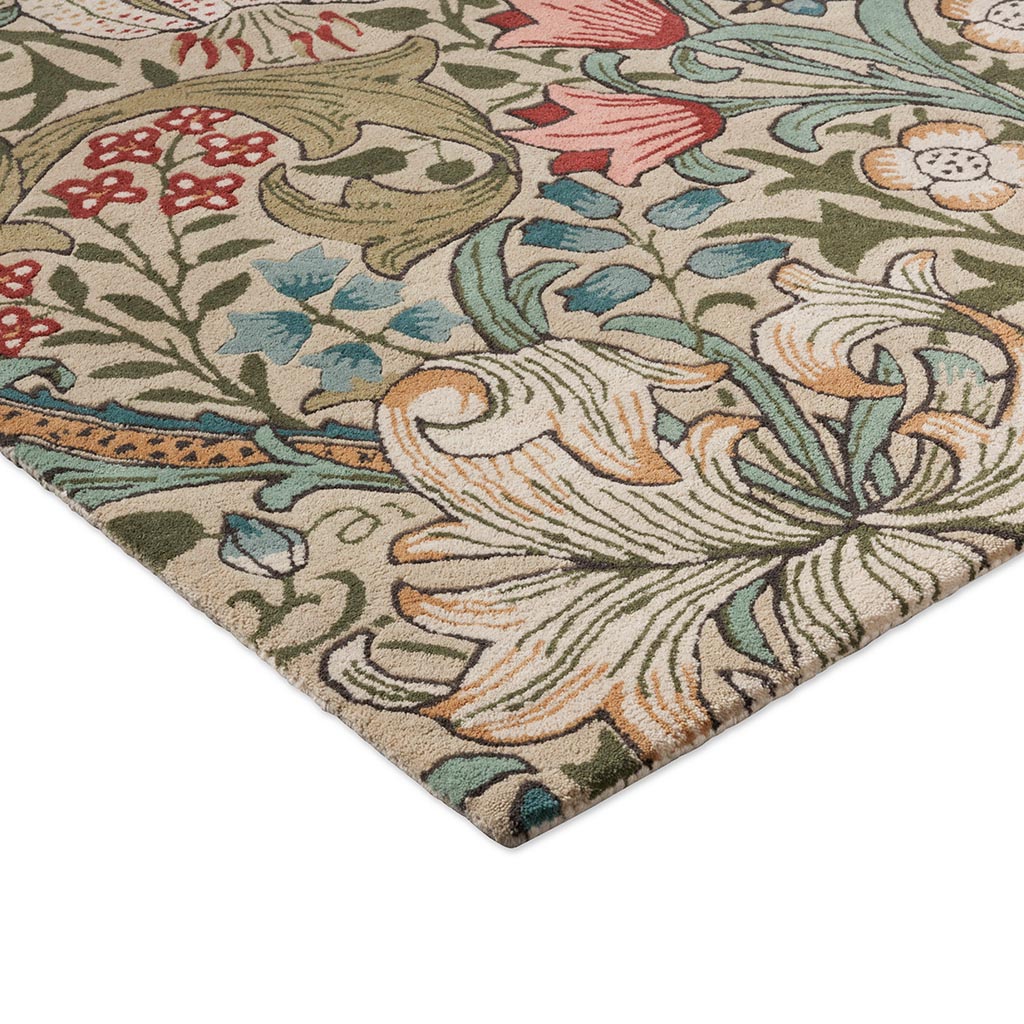 Golden Lily Green Red Luxury Rug | Size: 250 × 350 cm