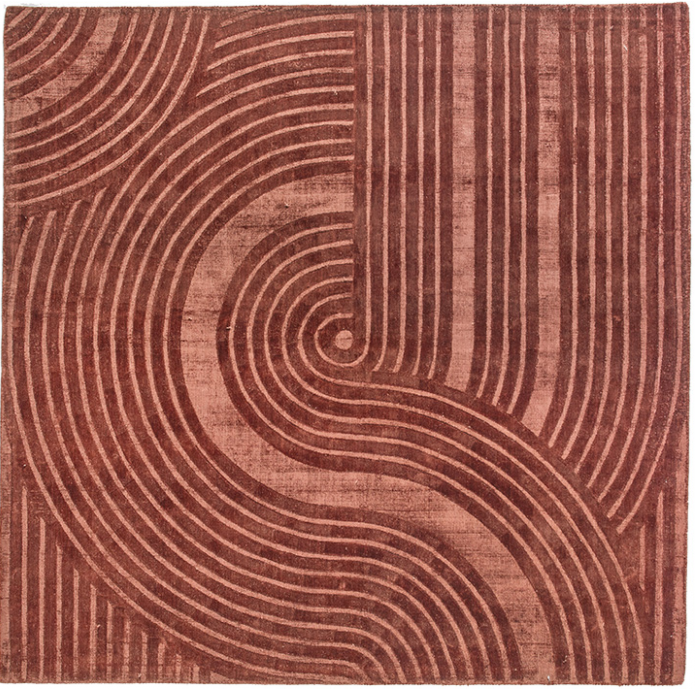 Modern Designer Rust Rug | Size: 200 × 200 cm
