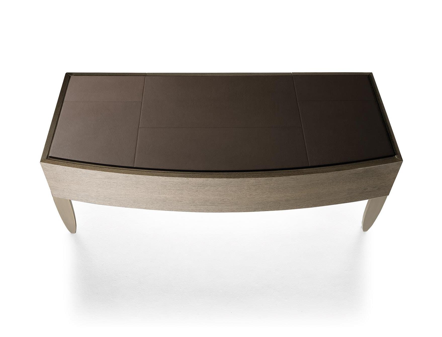 Leather-Top Bronze Leg Desk