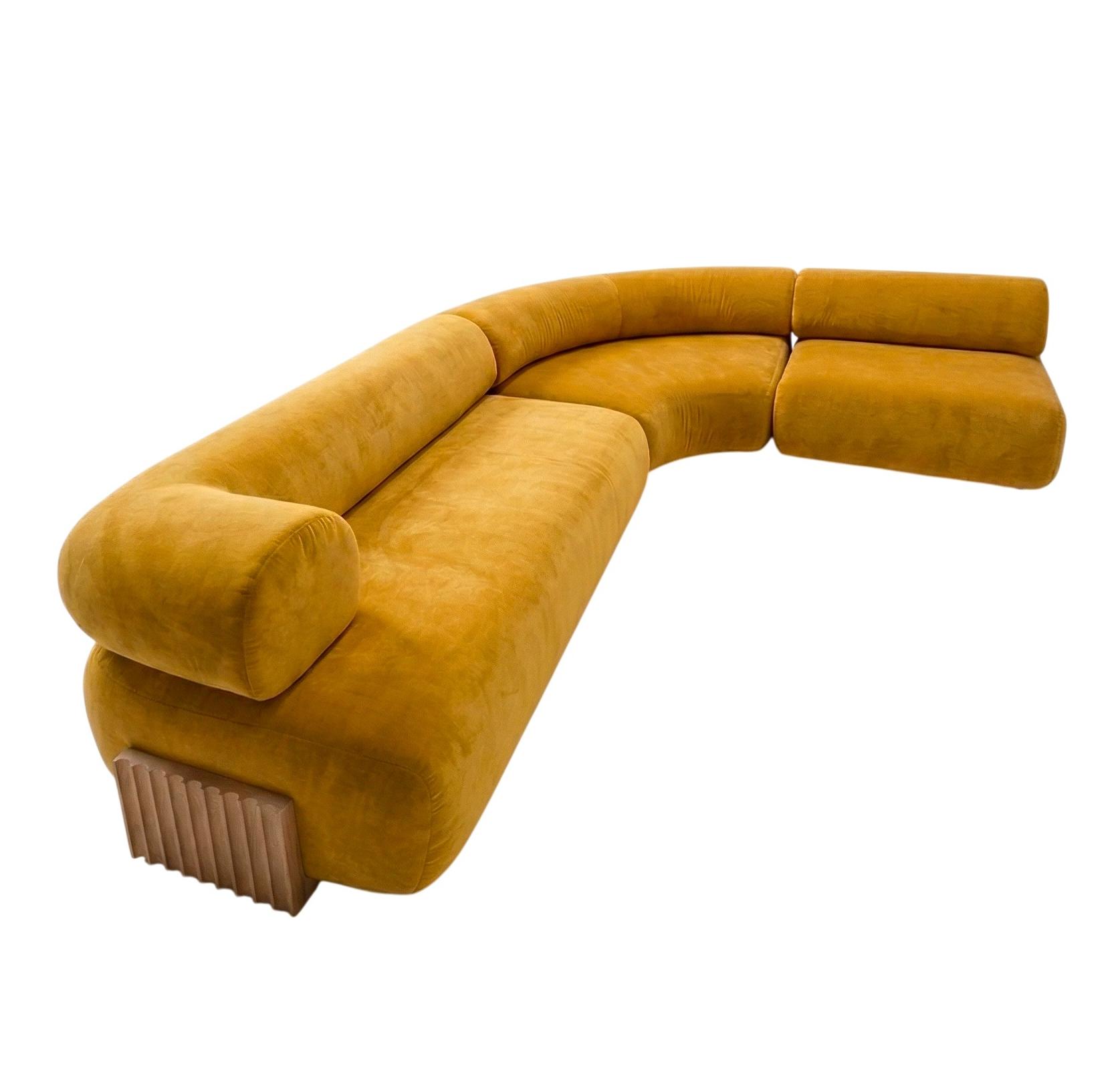 Carmel Wood Modular Crafted Sofa