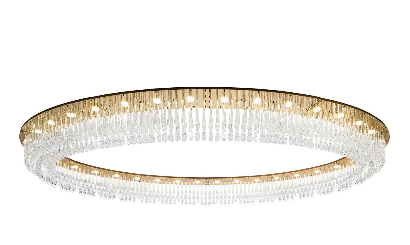Oval Chandelier with Venetian Drop Glass