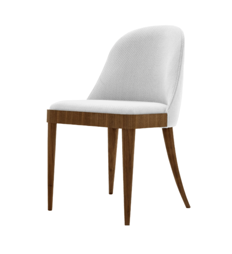 Cordiale Natural Walnut Chair | Color: Linen UNICO NF184 47