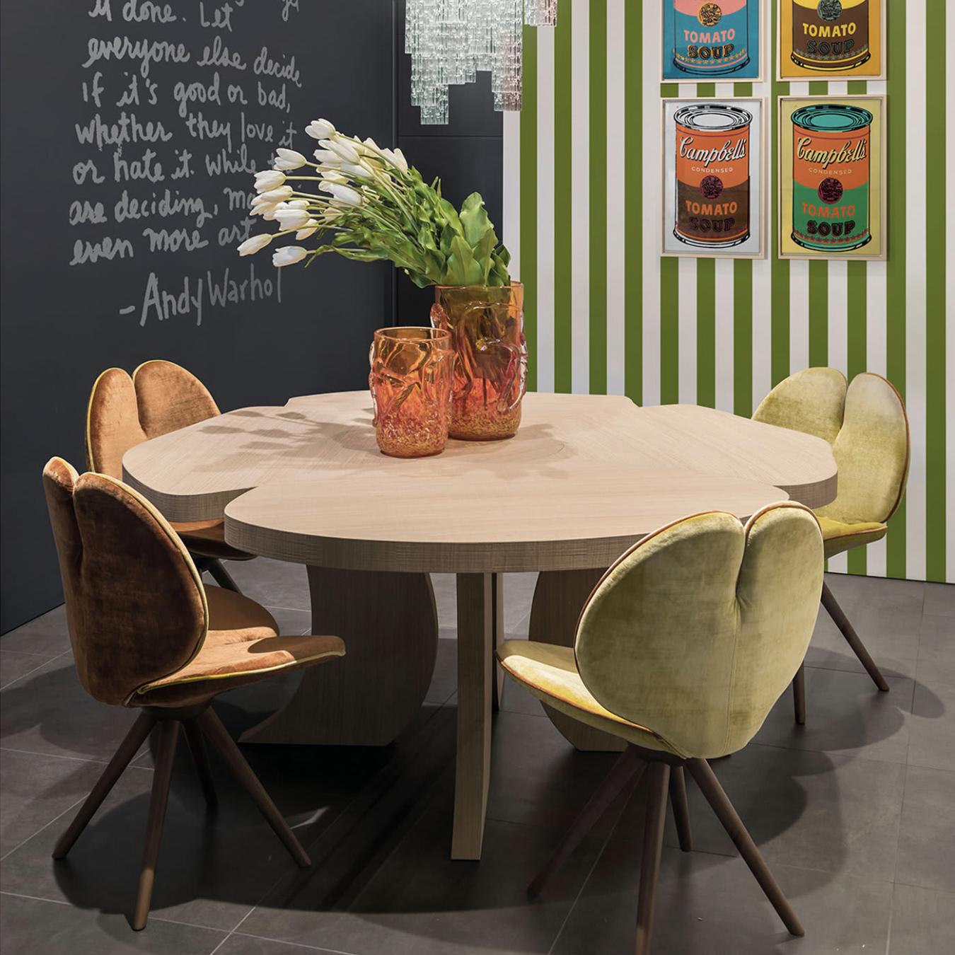 Oval Natural Wood Dining Table Italian Design