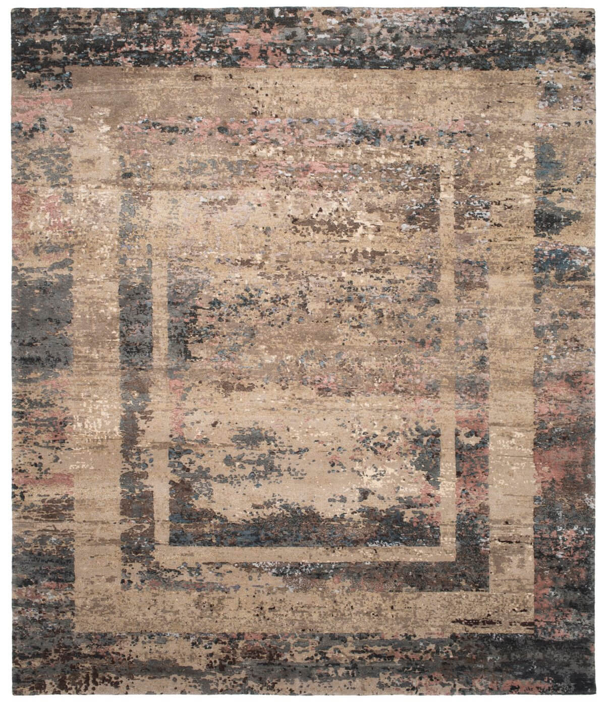 Artwork Triple Border Reverse Rug