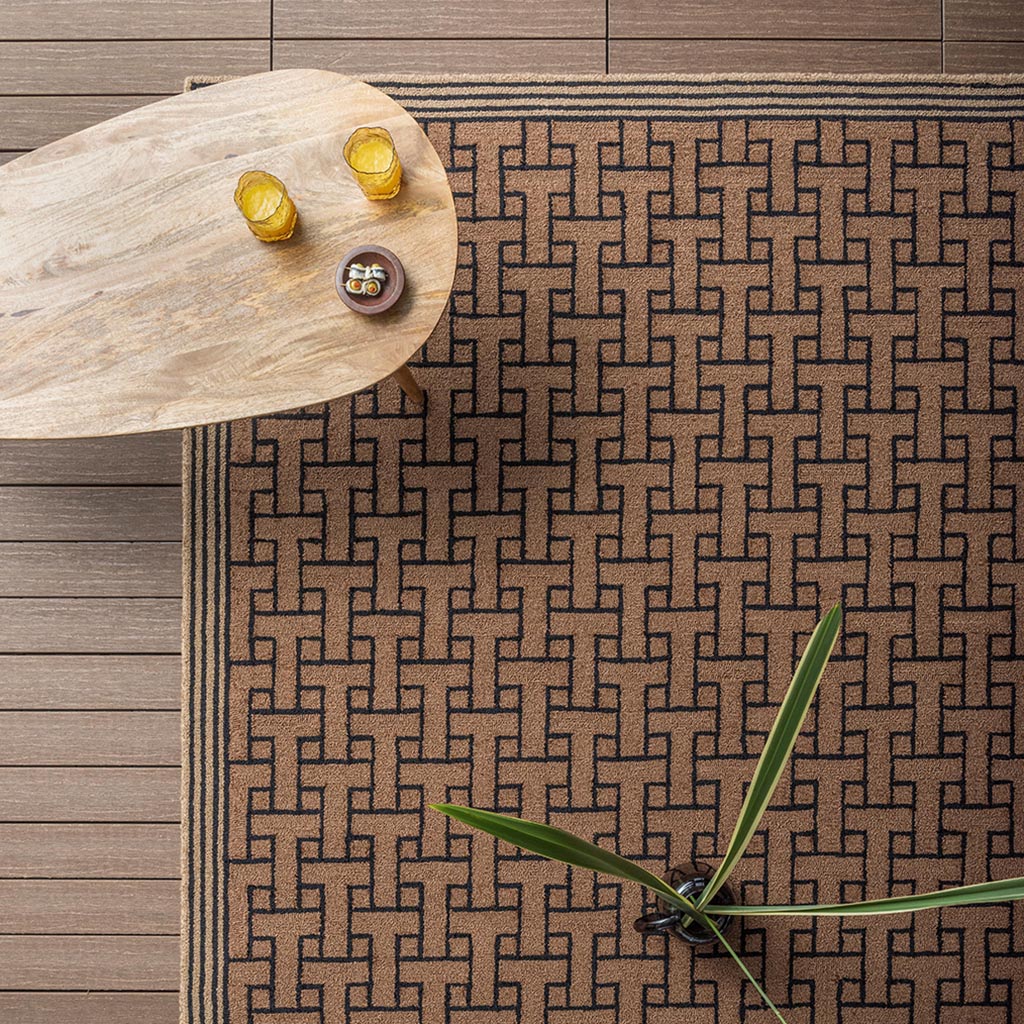 Monogram Brown Outdoor Rug | Size: 250 × 350 cm