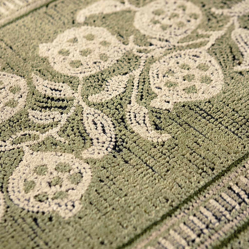 Anaar Forest Green Artisan Rug | Size: 200 × 280 cm