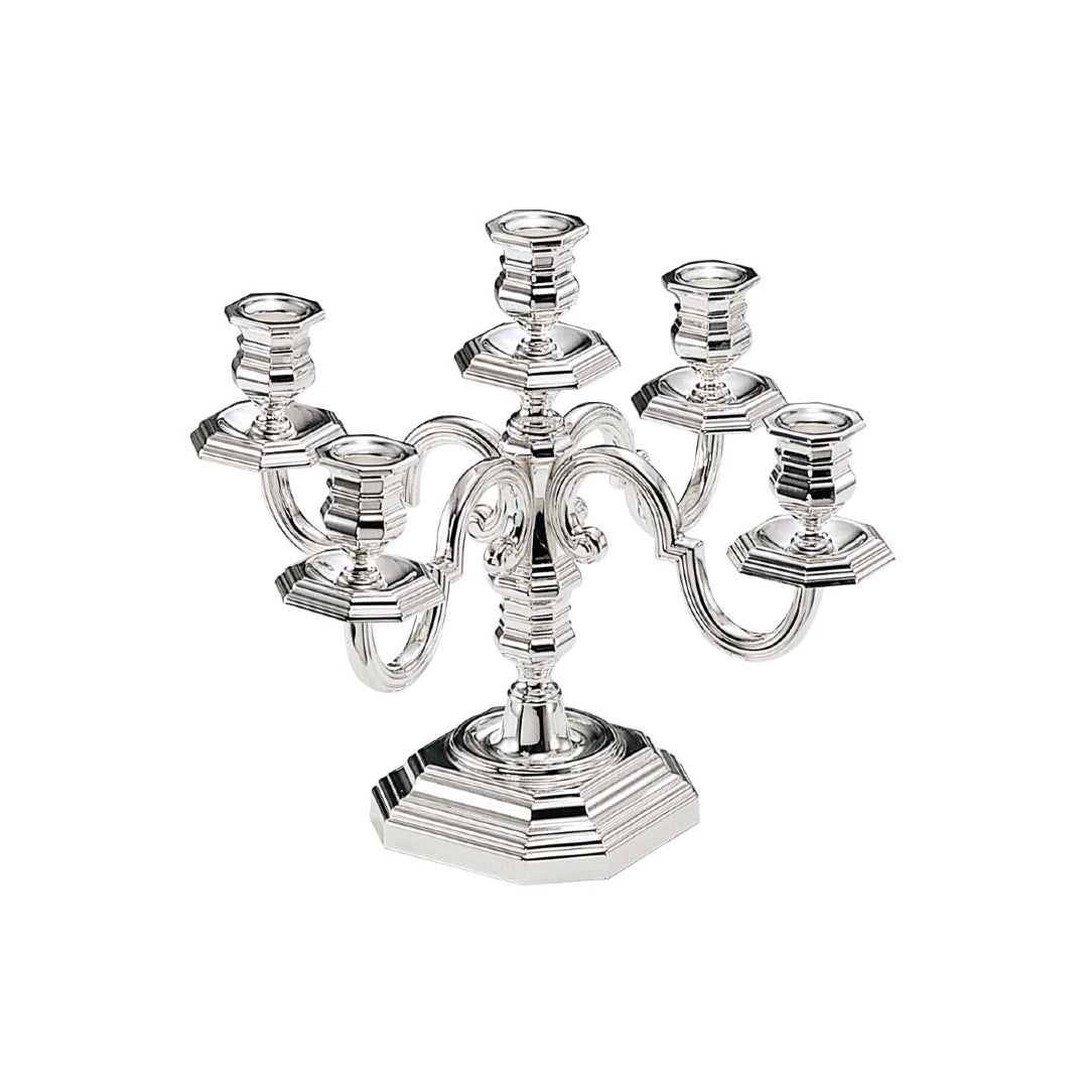 Octagonal Silver-Plated Candelabrum | Configuration: 3-Lights Octagonal Silver-Plated Candelabrum | Configuration: 3-Lights