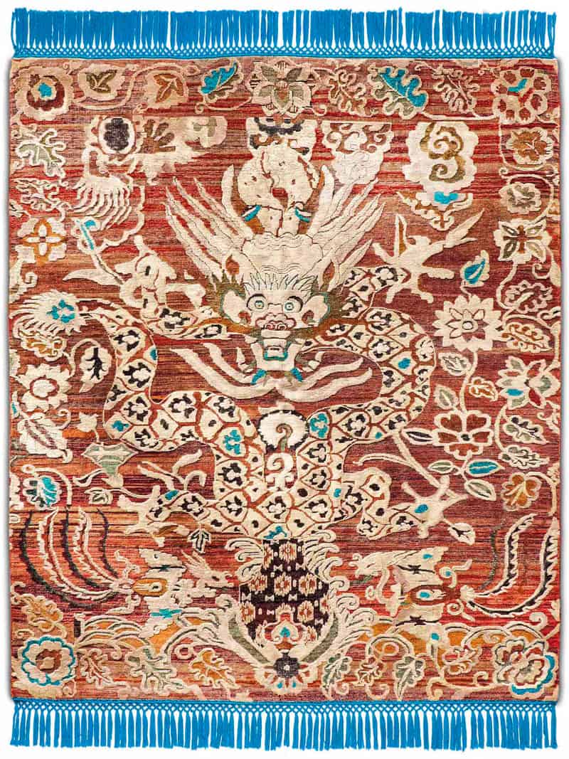 سجادة «دراجون» بلو/ريد | المقاس: 183 × 274 cm