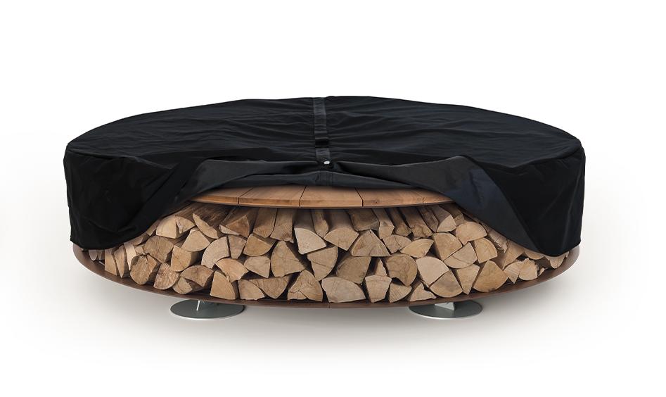 Zero Wood Fire Pit | Finishing: Chestnut Wood | Dimensions: Ø 200 cm