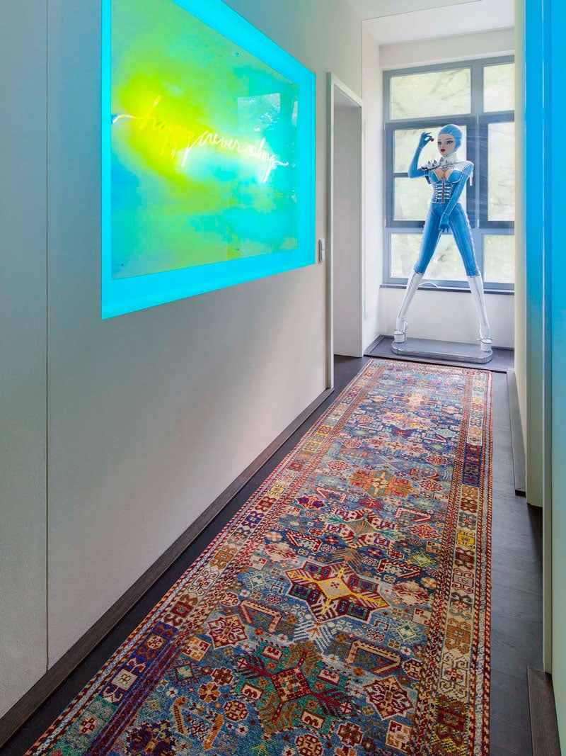 Original Natural Blue Rug | Size: 92 × 365 cm