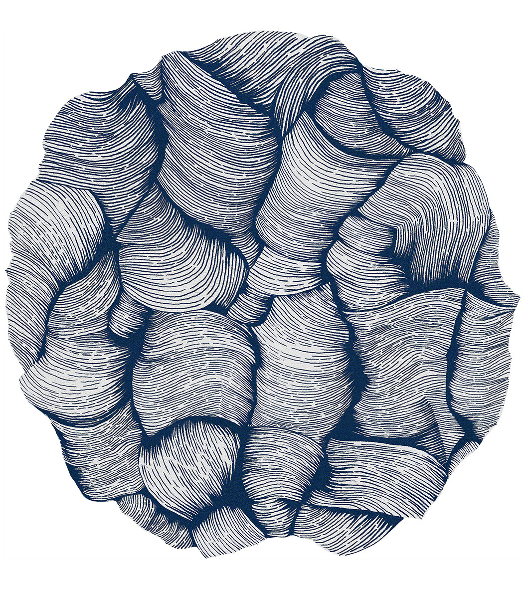 Round Blue Rug | Size: Ø 300 cm