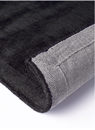 Plain Black Indian Handwoven Rug | Size: 160 × 230 cm