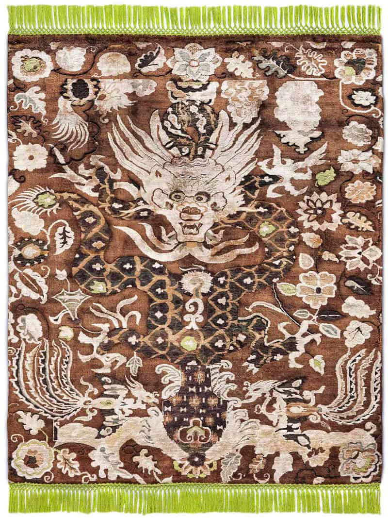 Dragon Green / Beige Rug | Size: 250 × 300 cm