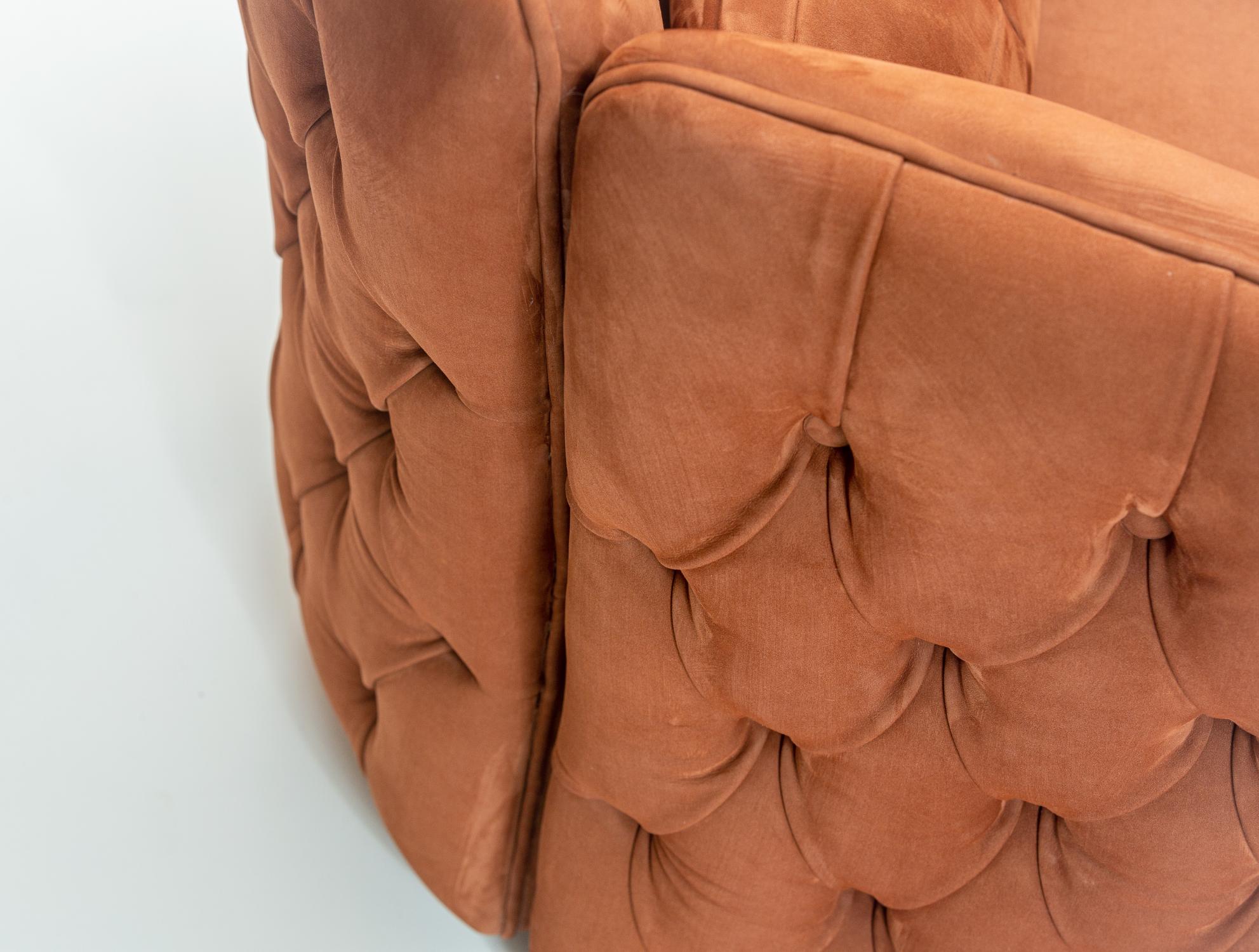 Ford Rust Velvet Armchair Italian Design