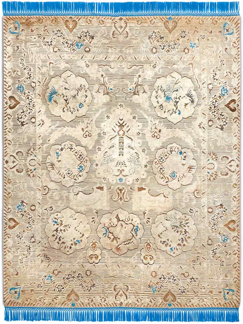 سجادة «دراجون» بلو/بيج | المقاس: 183 × 274 cm