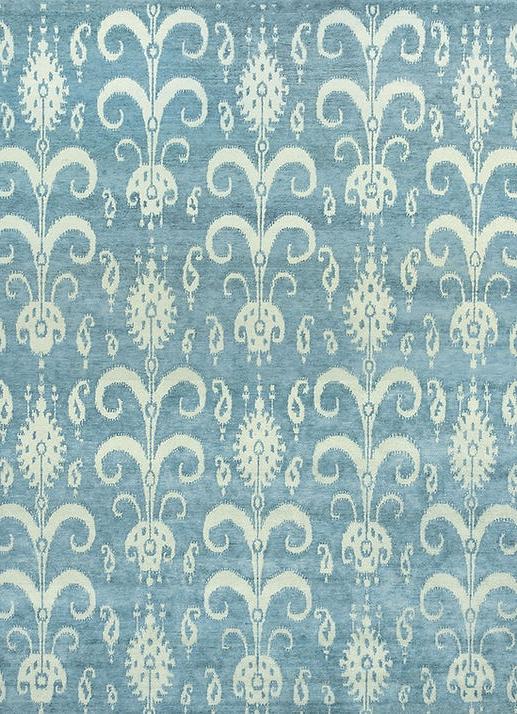 Ikat Wool Blue Rug