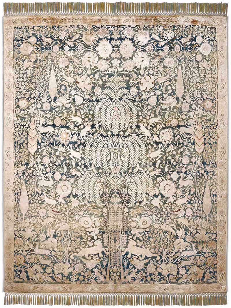 Gold / Blue Handmade Rug