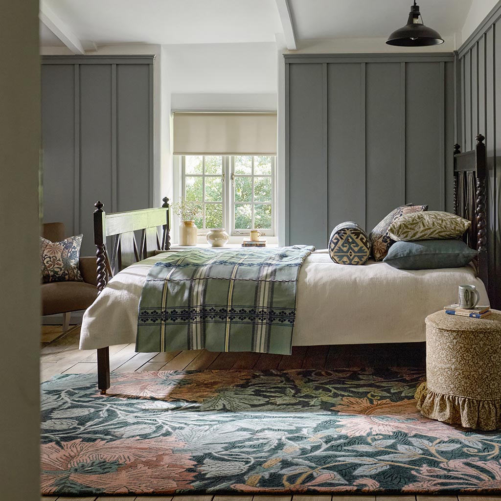 Honeysuckle & Tulip Teal Designer Rug