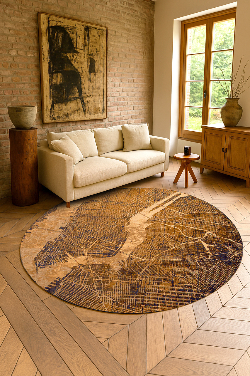Gatsby Gold Round Rug | Size: Ø 240 cm