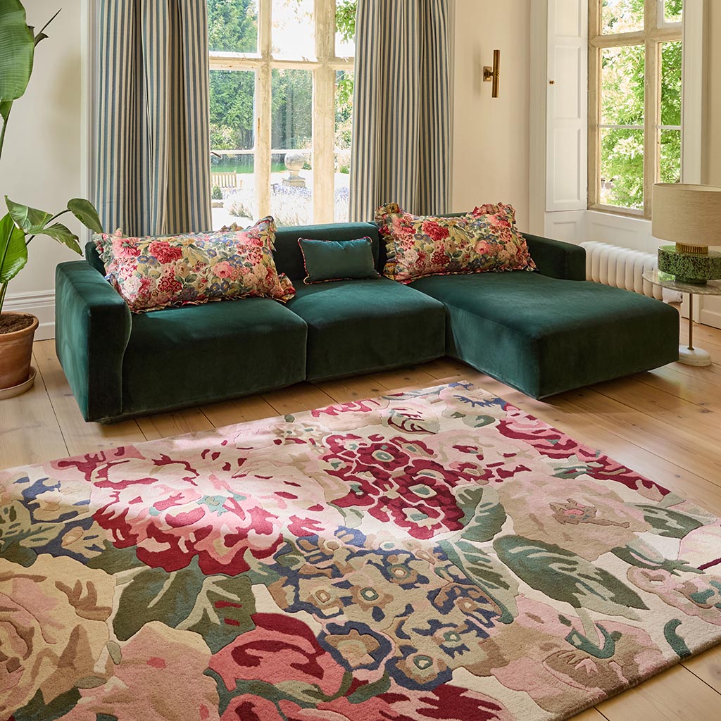 Rose & Peony Red Designer Rug