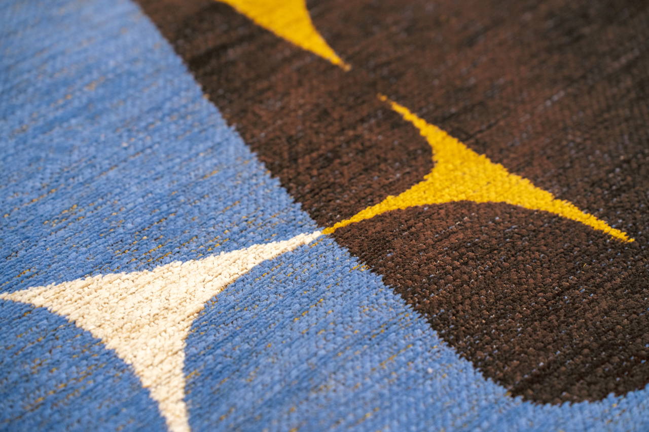 Stones Sunny Blue Belgian Designer Rug