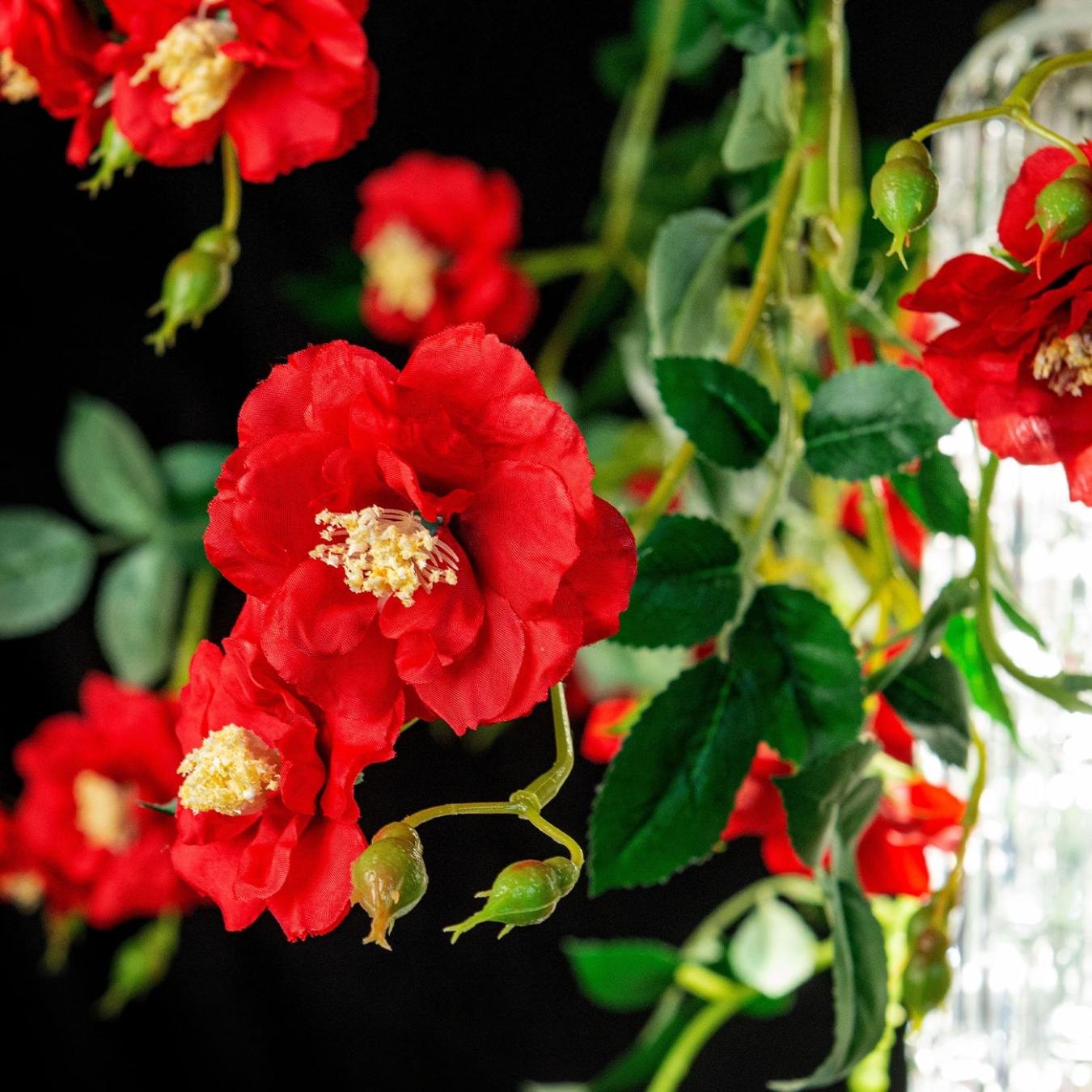 Wil Red Roses Large Italian Chandelier